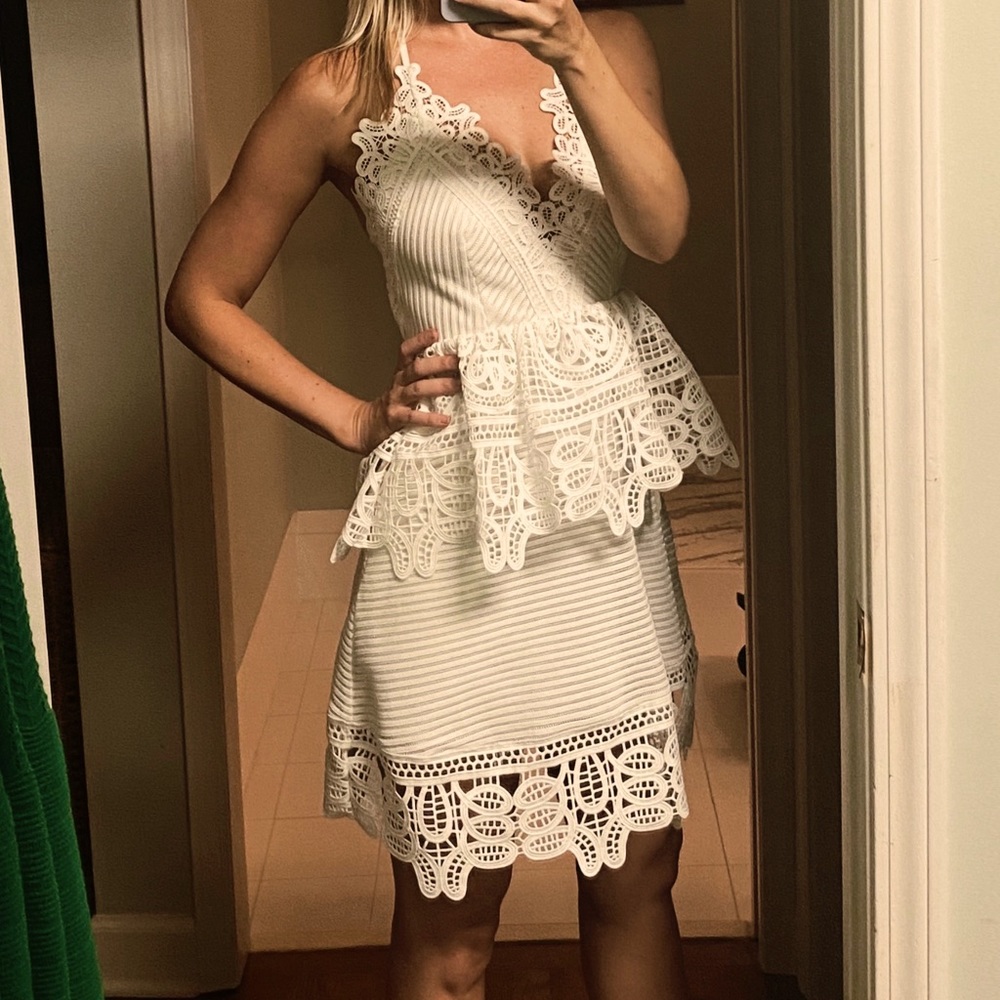 White Self-Portrait dress